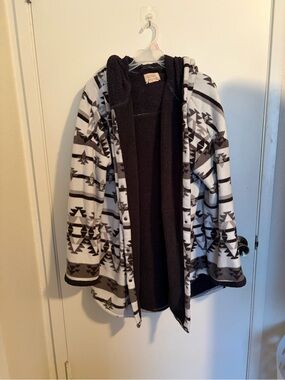 Boston Traders Black Sherpa-Look Hooded Jacket